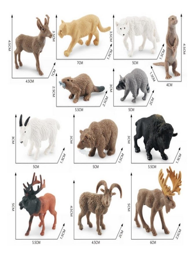 OUKEYI Realistic Jungle Animal Figurines，Forest Animal Toys Figures, Realistic Woodland Creatures Figurines, Plastic Animals Miniature Toys Cake Topper Supplies for Kids Toddlers 12 pcs - Image 2